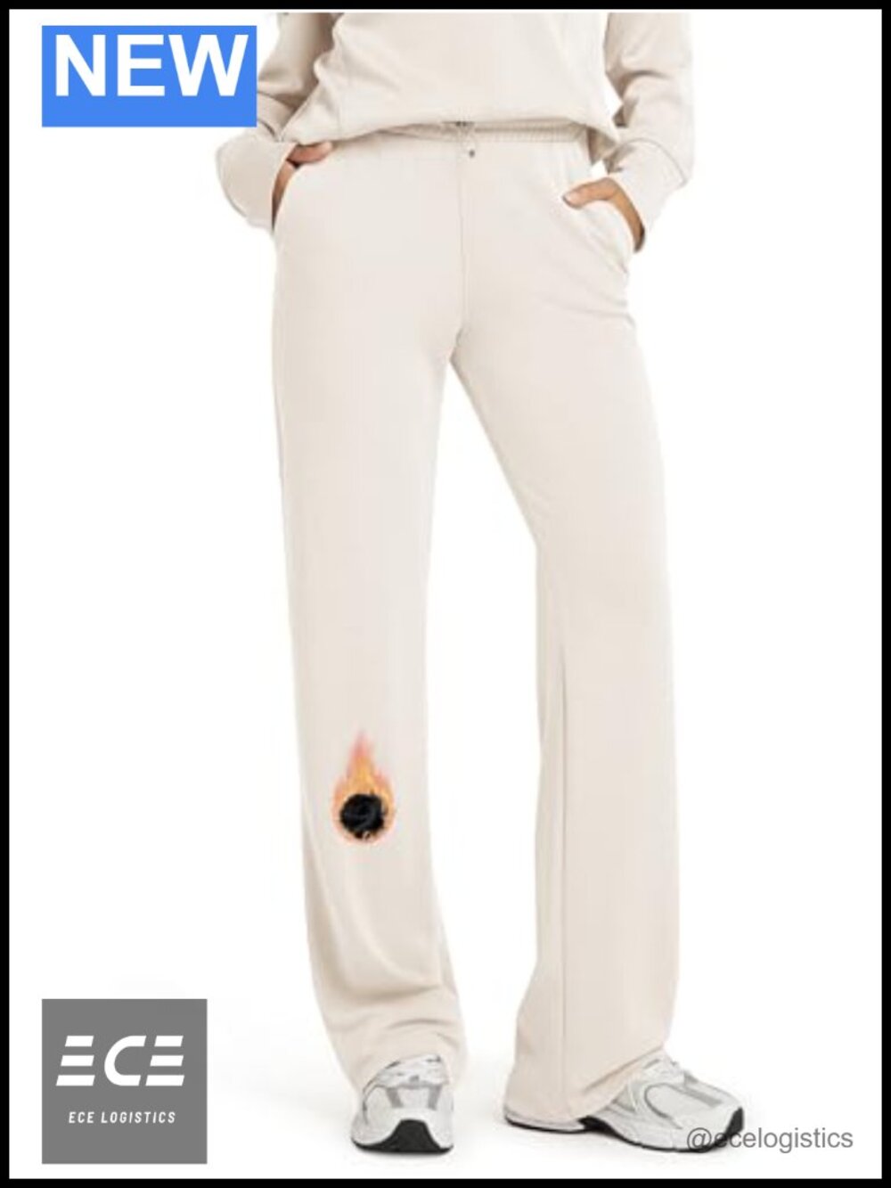 Wide Leg Fleece Lined Lounge Pants Adjustable High Waist Pockets